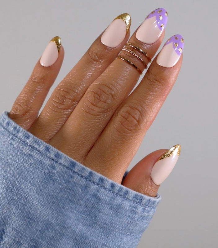 Gold Multi-Color Foil Flakes Nail Design thumbnail 5