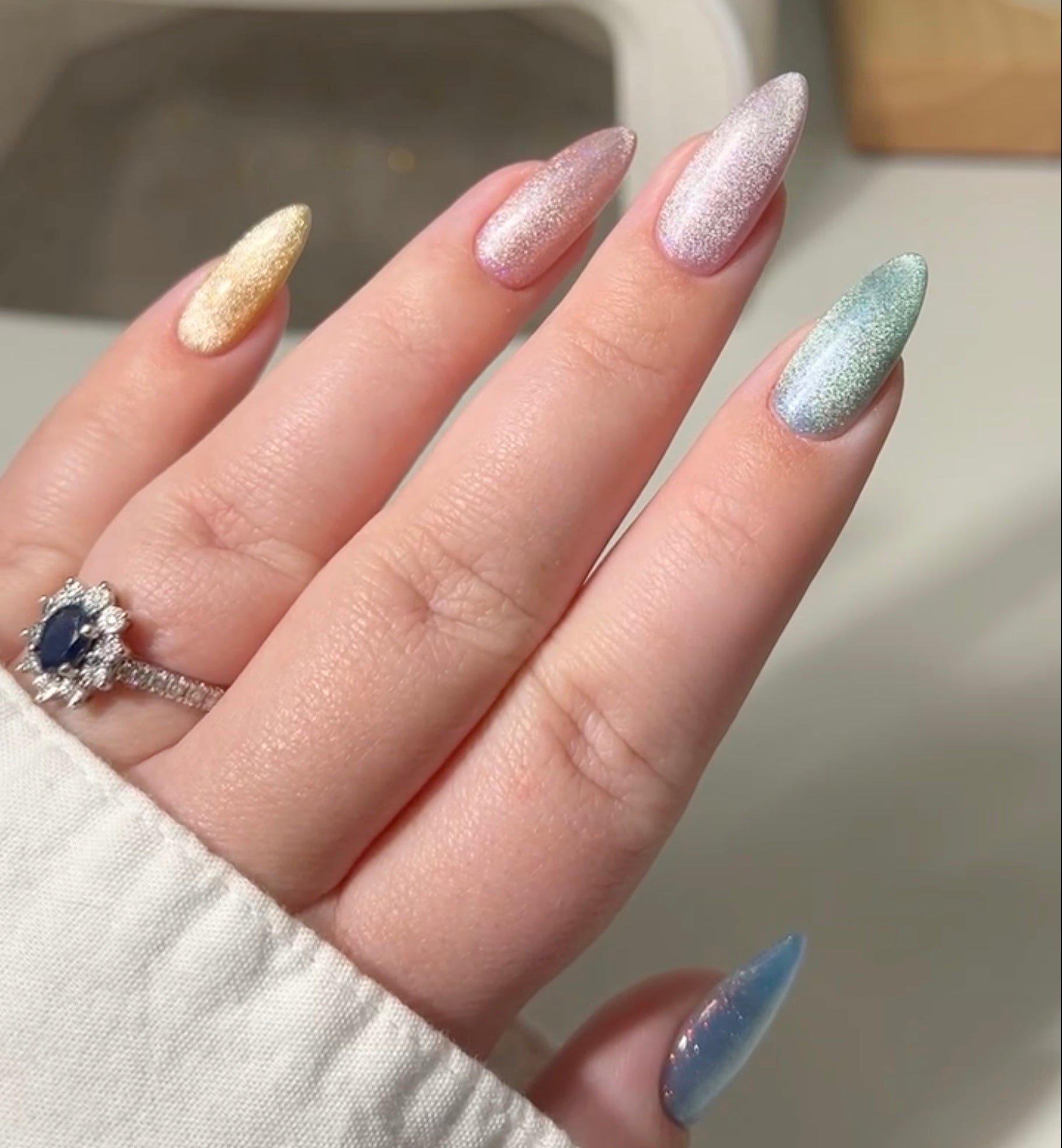 9D Cat Eye Unicorn #19- Aqua Freckles thumbnail 4