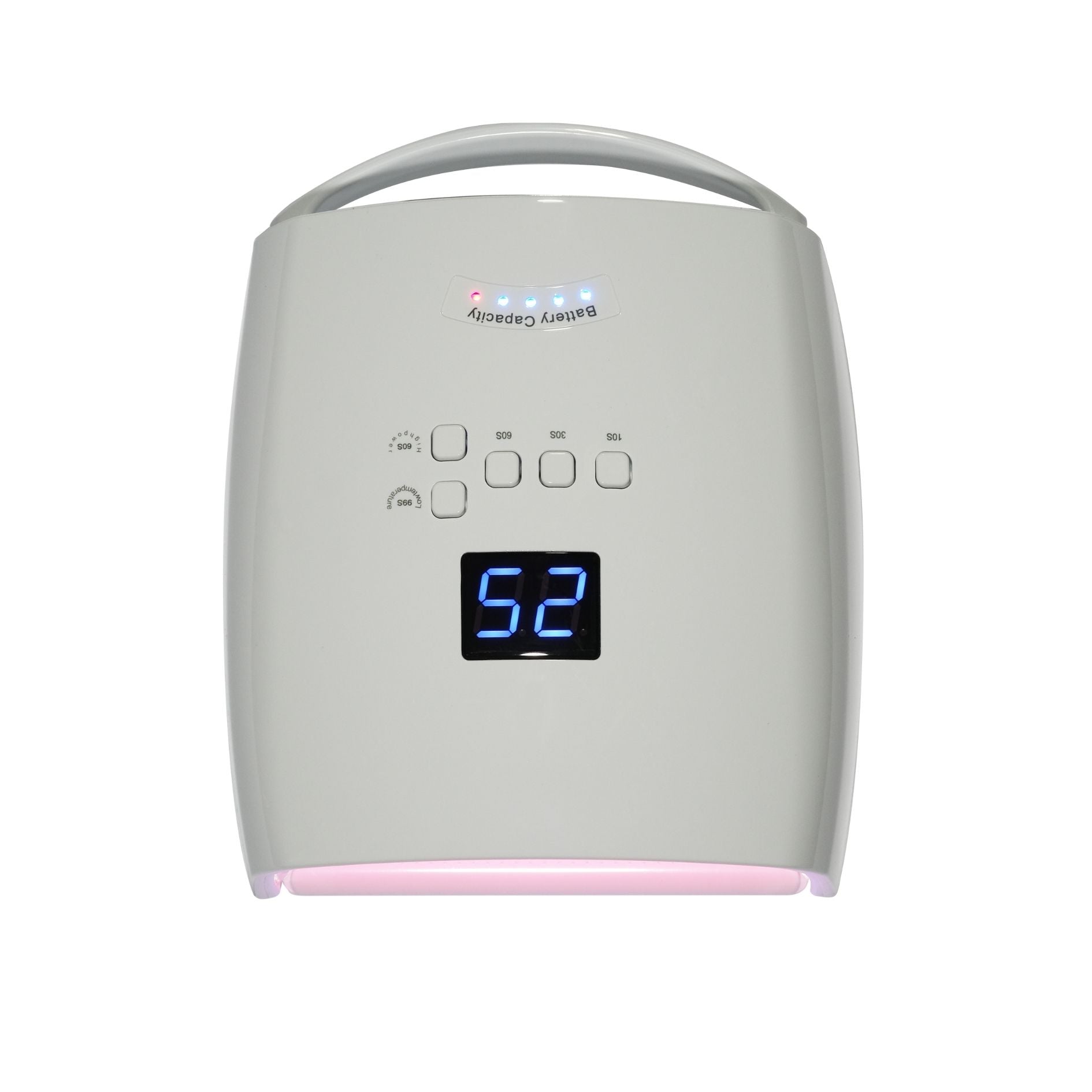 WHITE Cordless Rechargeable UV/LED Lamp — PINK LIGHT thumbnail 2