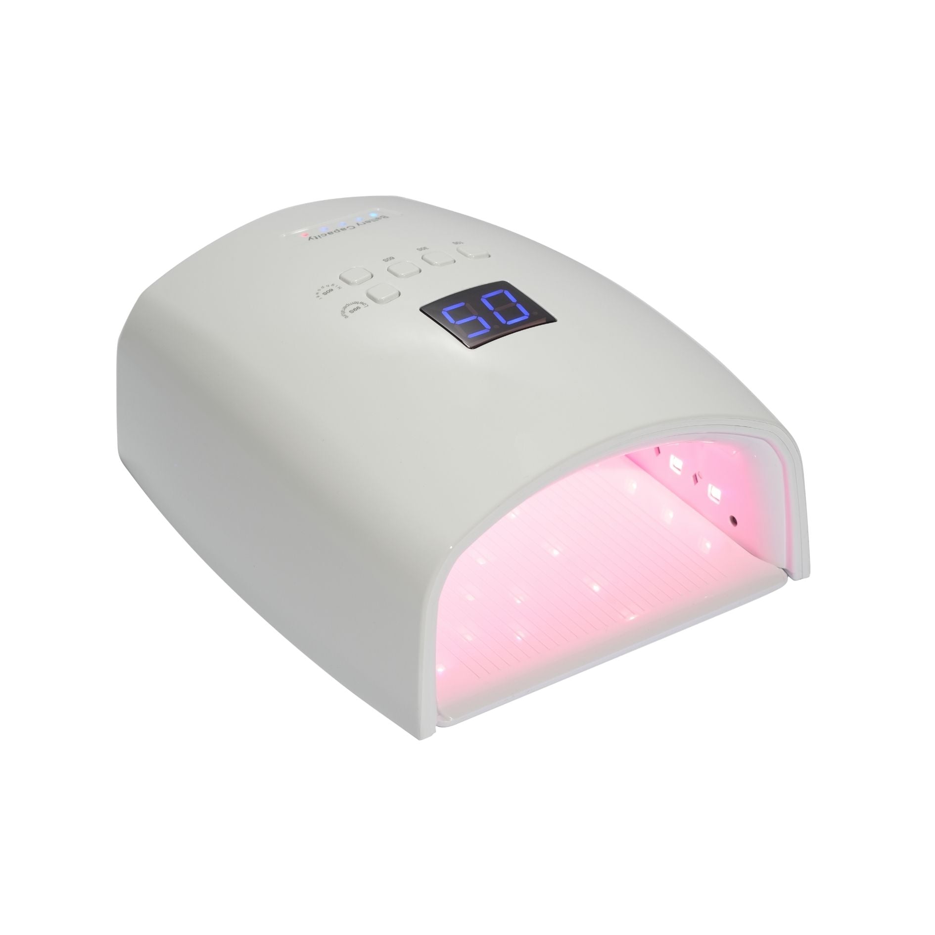WHITE Cordless Rechargeable UV/LED Lamp — PINK LIGHT thumbnail 3