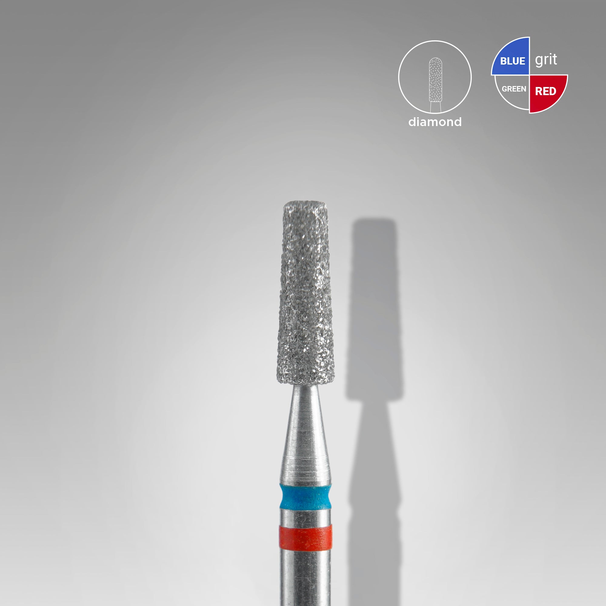 Diamond nail drill bit DUO cone red-blue EXPERT head diameter 2,5 mm / working part 8 mm