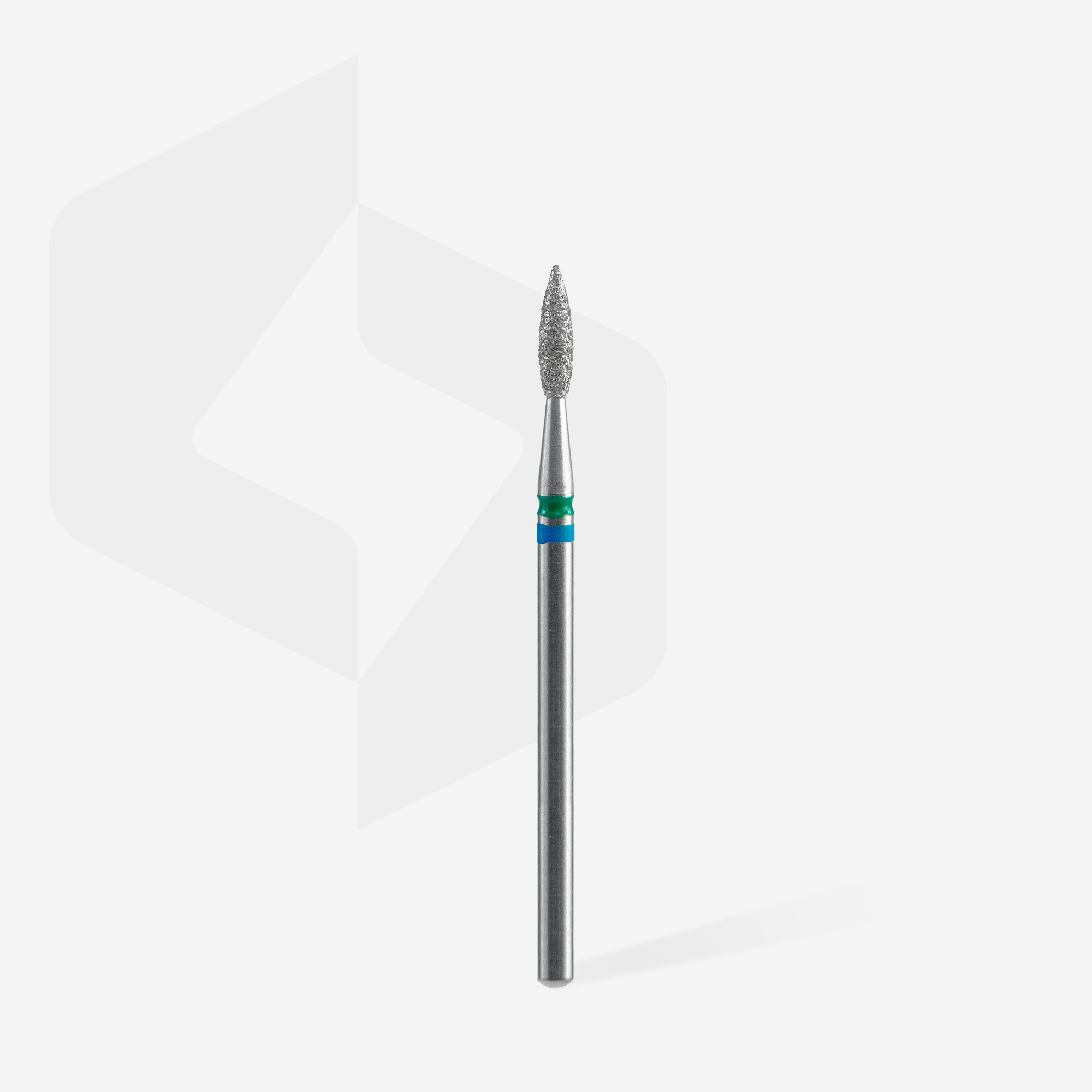 Diamond nail drill bit DUO flame blue-green EXPERT head diameter 2,1 mm / working part 8 mm thumbnail 3