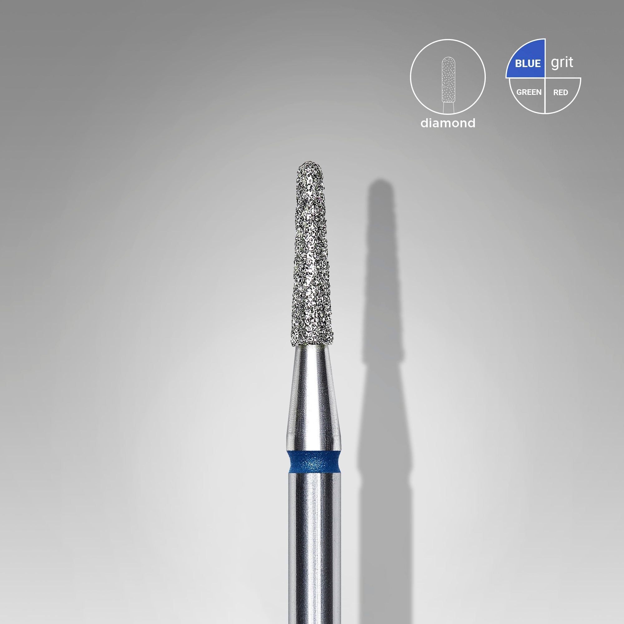 Diamond nail drill bit frustum blue EXPERT head diameter 1,8 mm / working part 8 mm