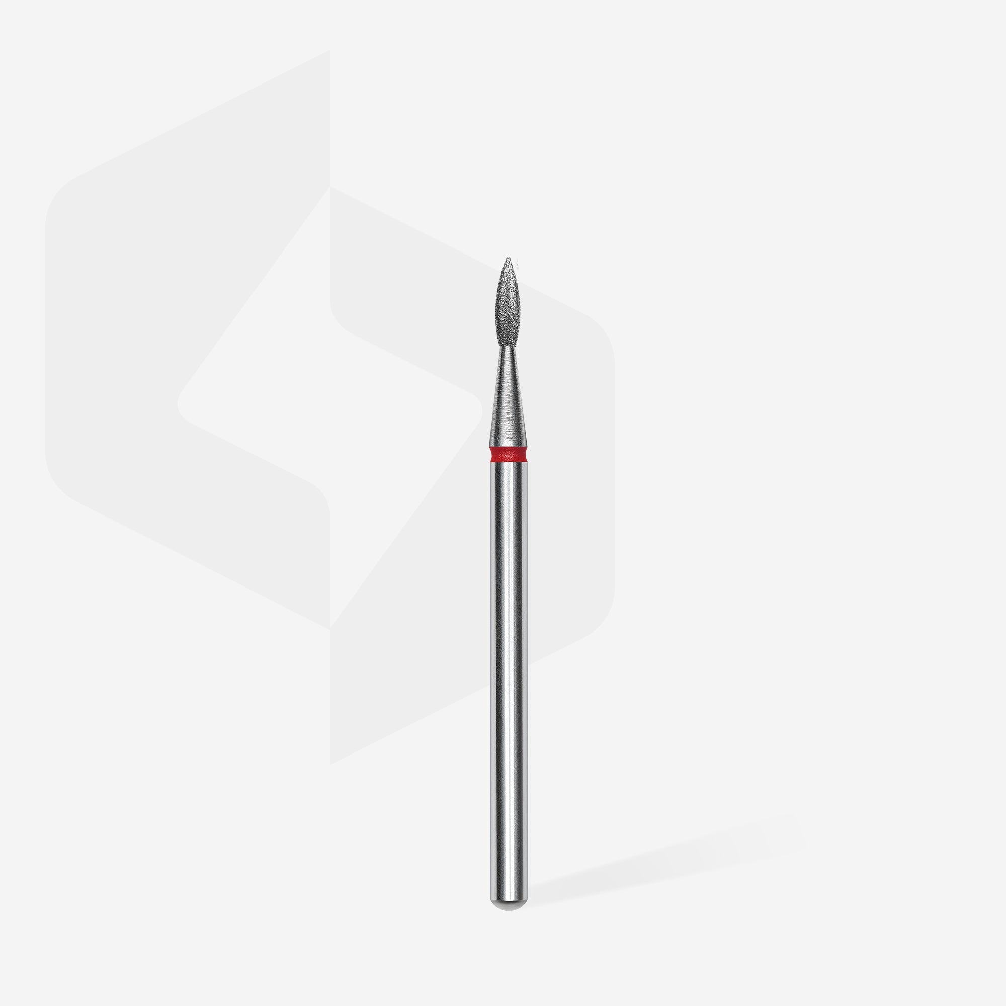 Diamond nail drill bit pointed flame red EXPERT head diameter 1,8 mm / working part 8 mm thumbnail 2