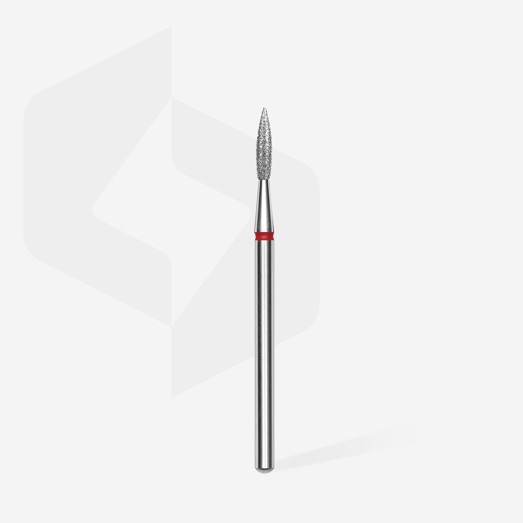 Diamond nail drill bit pointed flame red EXPERT head diameter 2,3 mm / working part 8 mm thumbnail 2