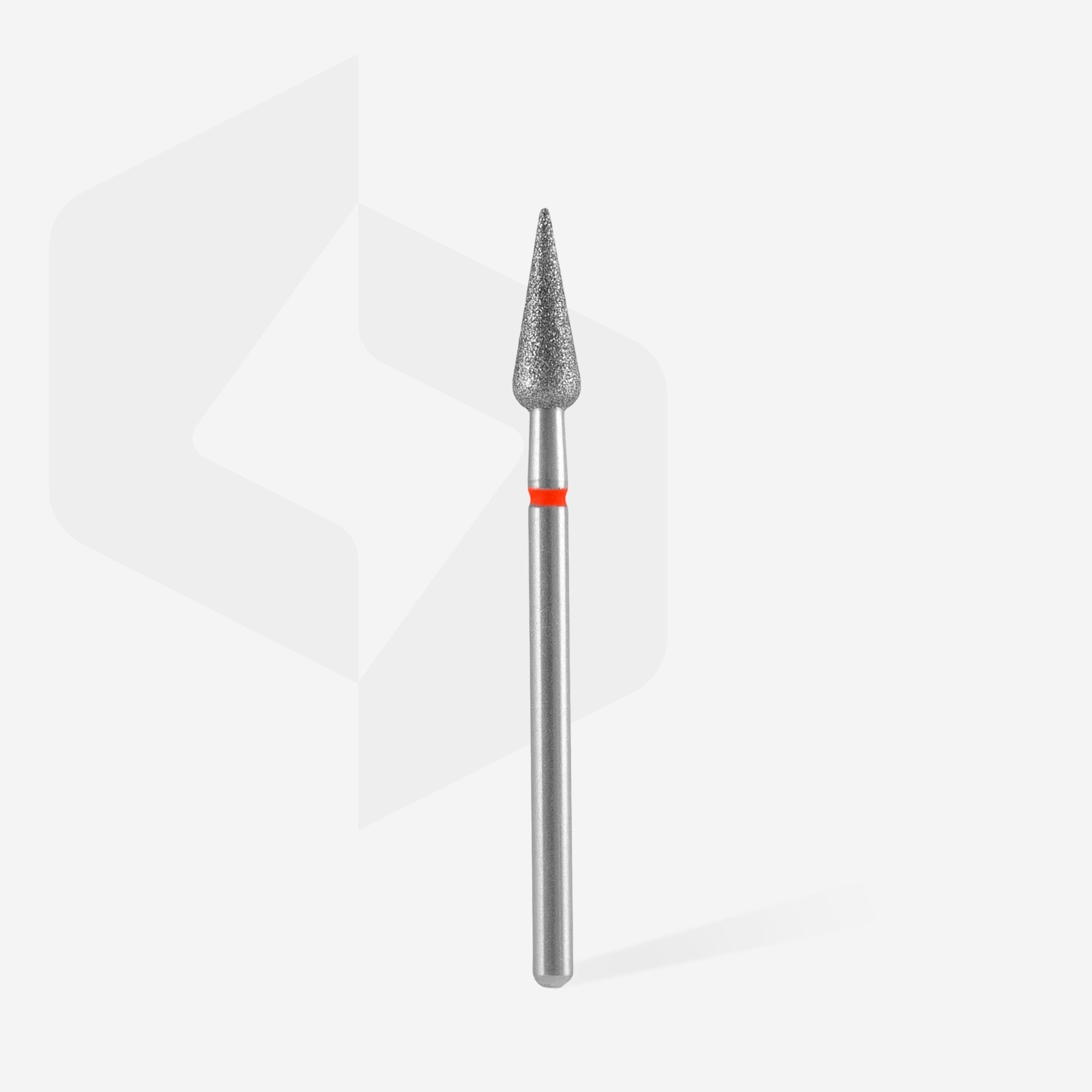 Diamond nail drill bit pointed pear red EXPERT head diameter 4 mm / working part 12 mm thumbnail 2