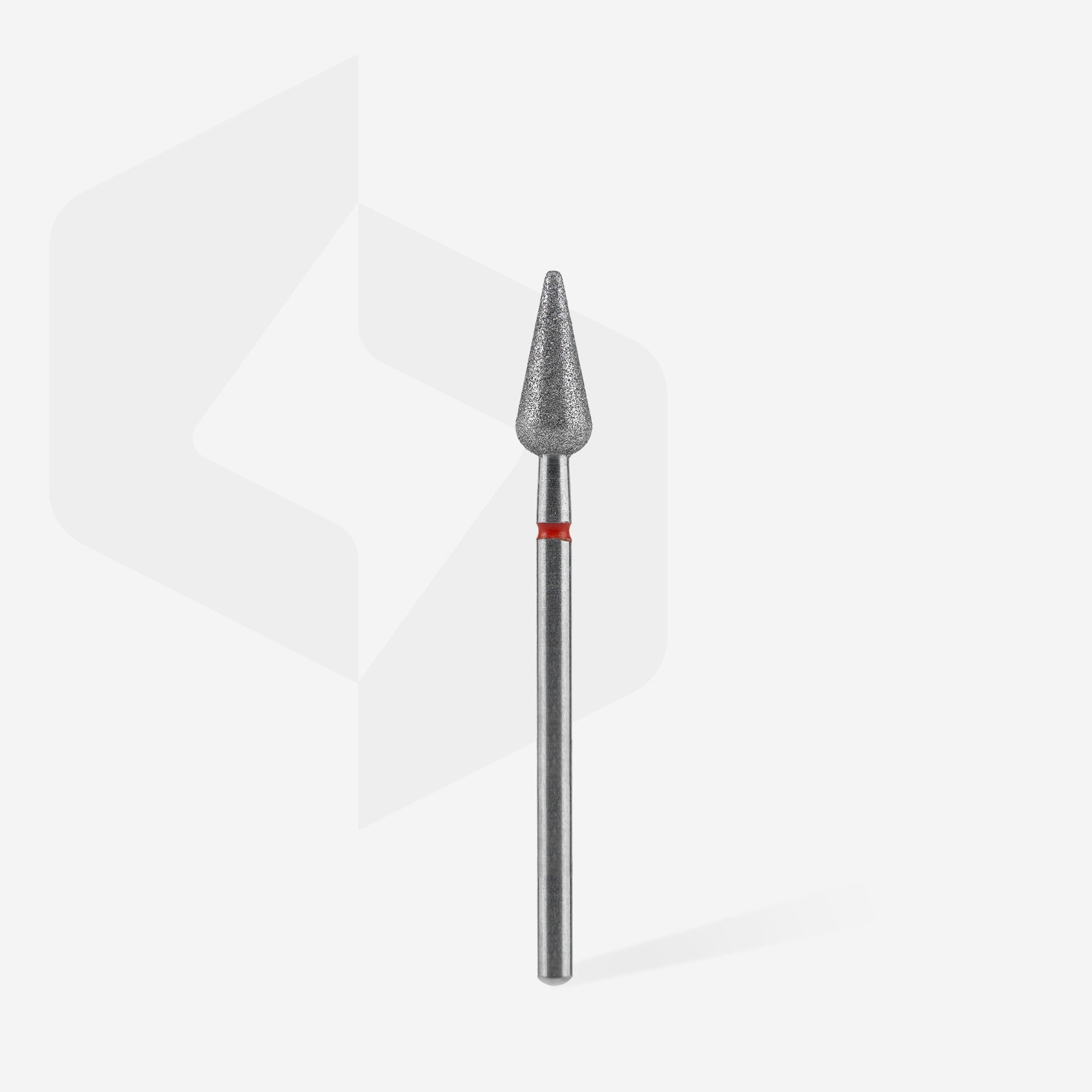 Diamond nail drill bit pointed pear red EXPERT head diameter 5 mm / working part 12 mm thumbnail 2