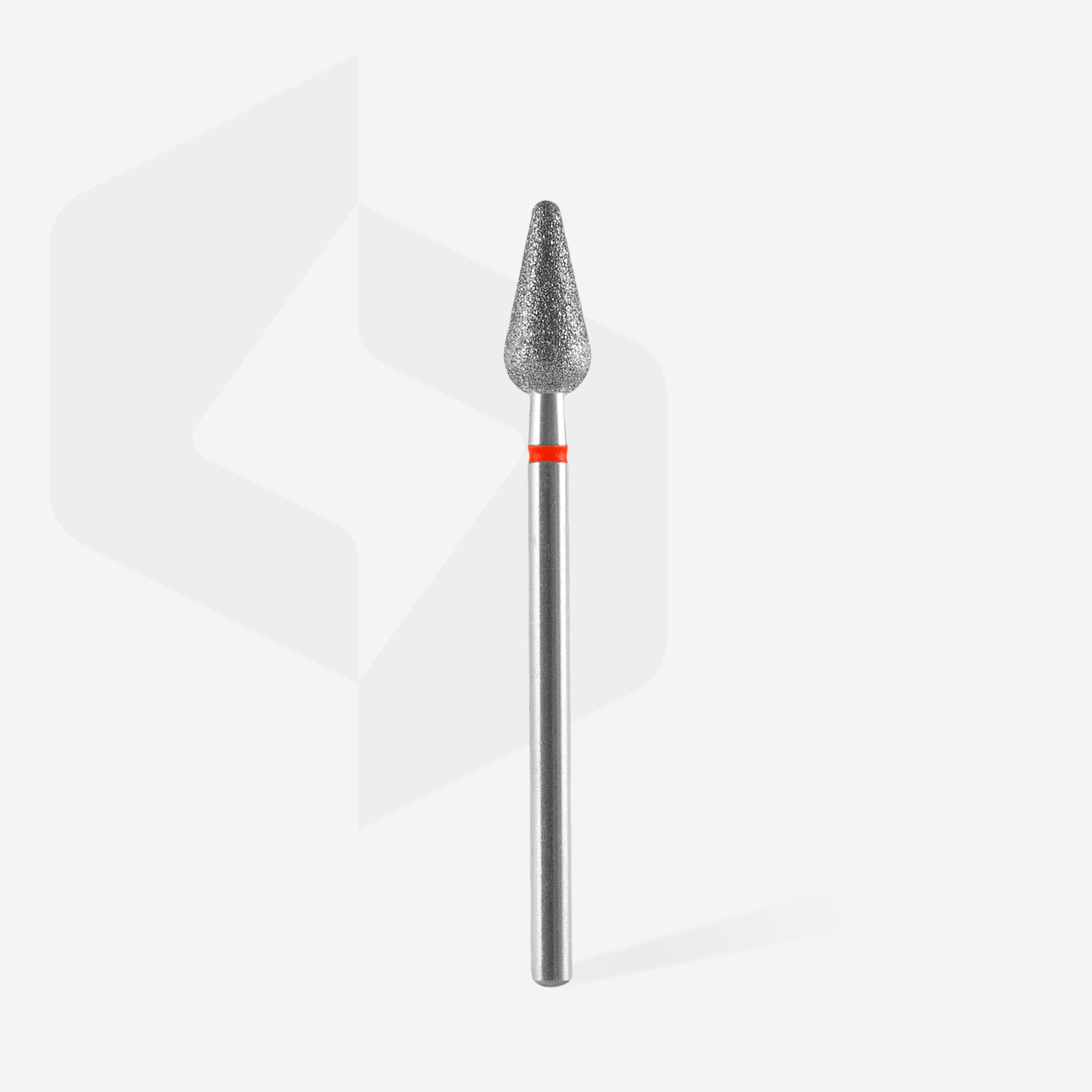 Diamond nail drill bit rounded pear red EXPERT head diameter 5 mm / working part 12 mm thumbnail 2